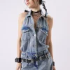 1 Halter Low Rise Denim Dress