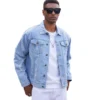 3 Casual Jean Jacket for Men Ripped Sports Denim Jacket