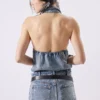 4 Halter Low Rise Denim Dress