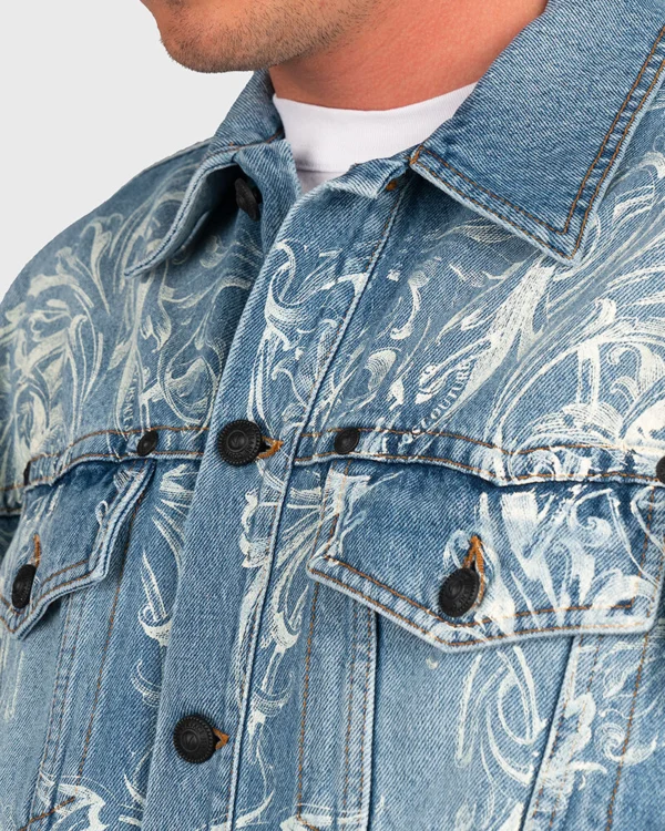 Jeans Couture Laser Engraving Printed Jacket