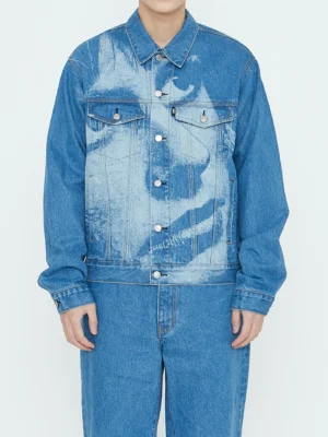 Laser Engraving Face Denim Jacket