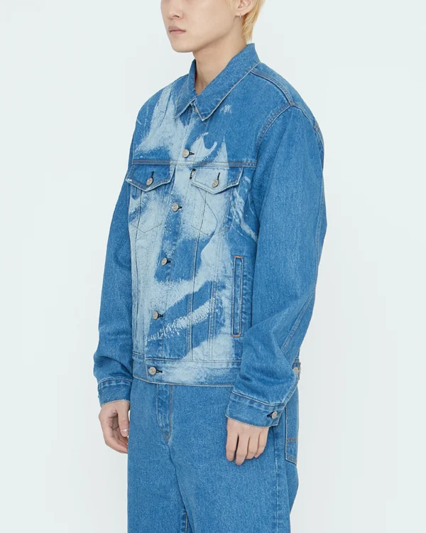 Laser Engraving Print Jacket Laser Engraving Face Denim Jacket