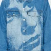 Laser Engraving Print Jacket Laser Engraving Face Denim Jacket