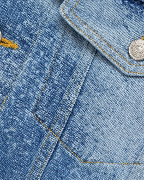 Laser Engraving Print Jacket Laser Engraving Face Denim Jacket