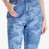 Ultra High Tapered Laser Engraving Pattern Jeans