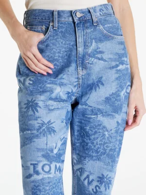 Ultra High Tapered Laser Engraving Pattern Jeans