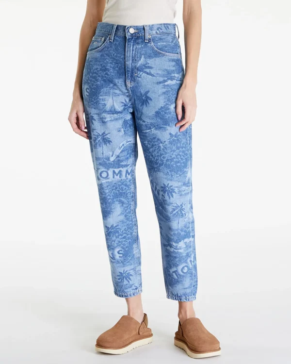 laser engraving denim jeans Ultra High Tapered Laser Engraving Pattern Jeans