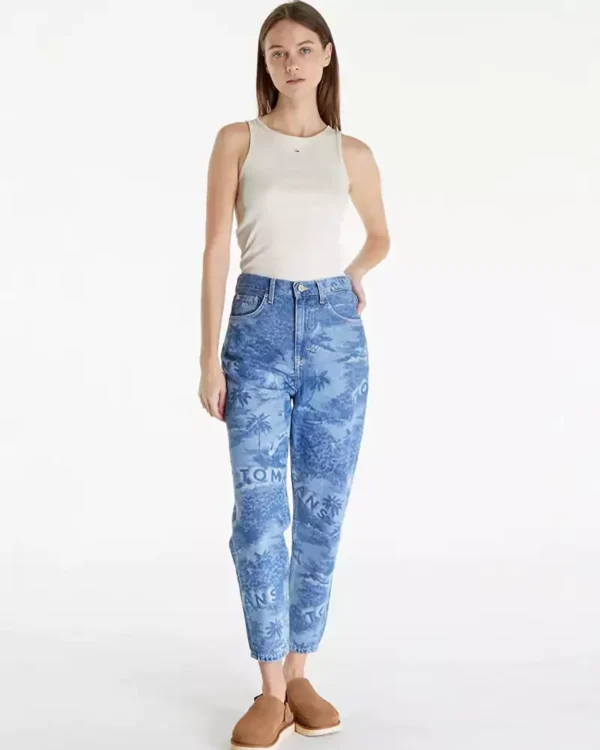 laser engraving denim jeans Ultra High Tapered Laser Engraving Pattern Jeans