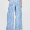 Baggy jean with an allover floral print Baggy jean with an allover floral print