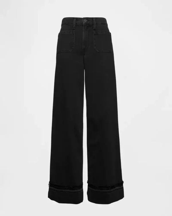 Black stone wash relaxed fit jeans