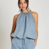 Blue Denim Halter Neck Top Blue Denim Halter Neck Top