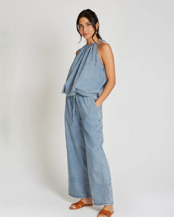 Blue Denim Halter Neck Top Blue Denim Halter Neck Top