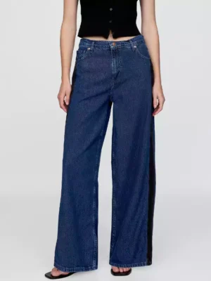 Contrast black side panels Baggy Jeans