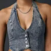 Cropped Halter Vest Top Cropped Halter Vest Top