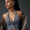 Cropped Halter Vest Top Cropped Halter Vest Top