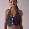 Cropped Halter Vest Top Cropped Halter Vest Top