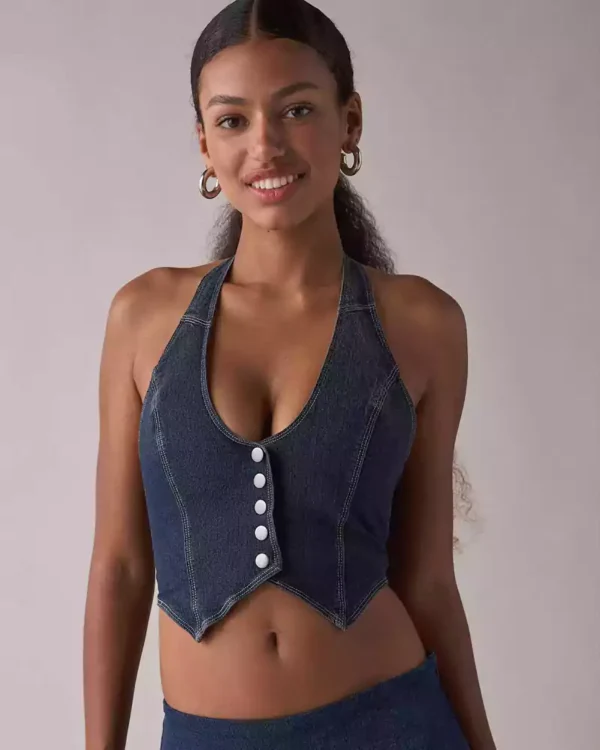 Cropped Halter Vest Top Cropped Halter Vest Top