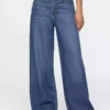 Dark blue Mid Rise UltraSoft Baggy Jeans