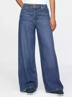 Dark blue Mid Rise UltraSoft Baggy Jeans