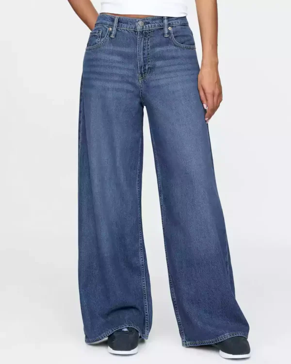 Dark blue Mid Rise UltraSoft Baggy Jeans