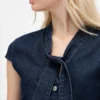 Denim Tie-Neck Top