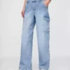 Denim cargo jeans for women Denim cargo jeans for women