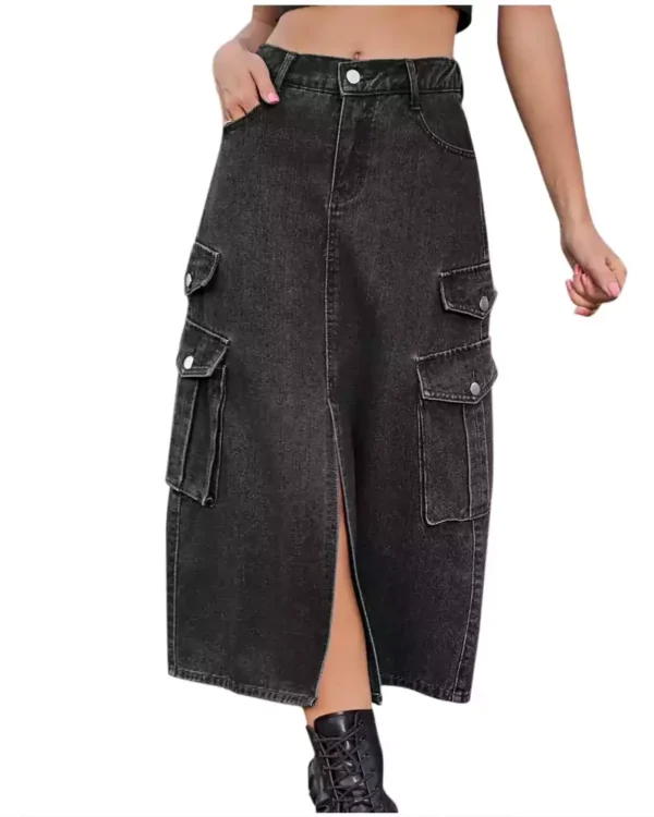 Denim jeans long skirt