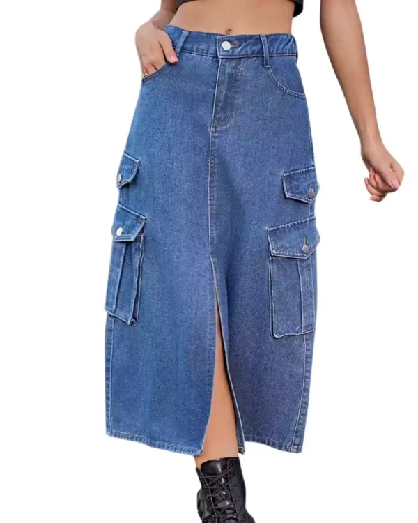 Denim jeans long skirt