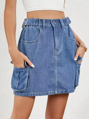Denim short skirt women