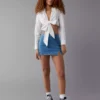 High-Waisted Denim Skort High-Waisted Denim Skort