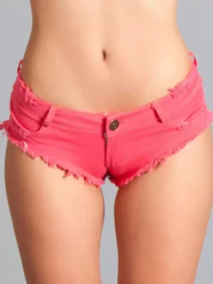 Low rise denim booty shorts