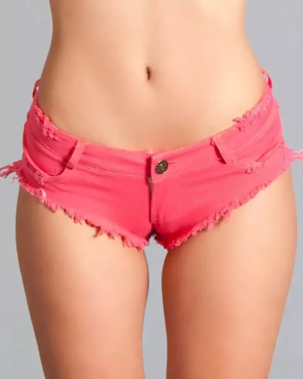 Low rise denim booty shorts