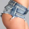 Low rise denim booty shorts