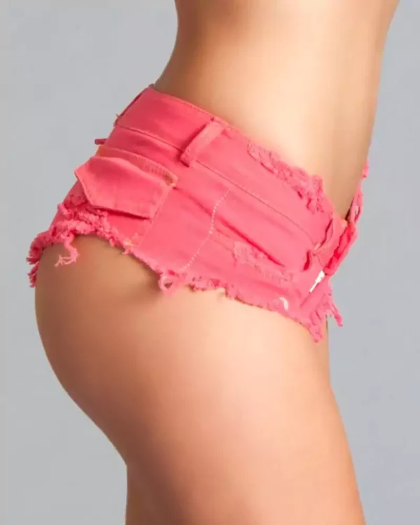 Low rise denim booty shorts