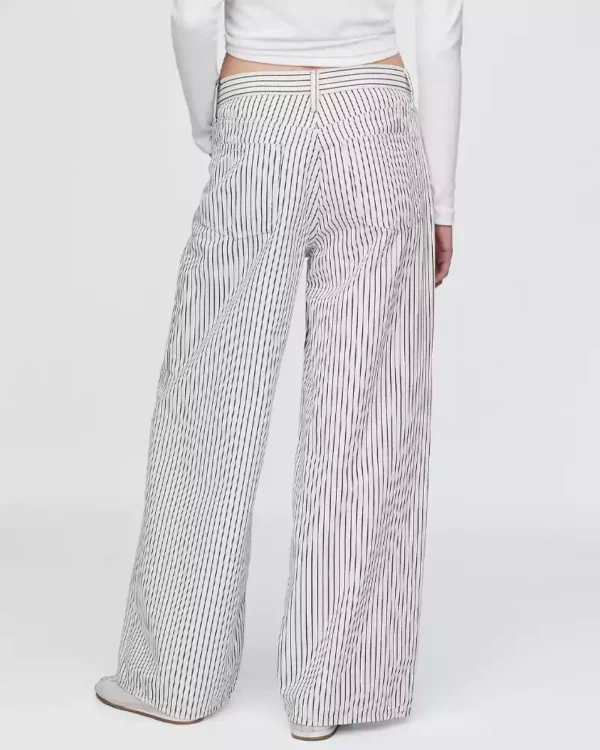 Mid Rise Denim Stripe Baggy Jeans Mid Rise Denim Stripe Baggy Jeans