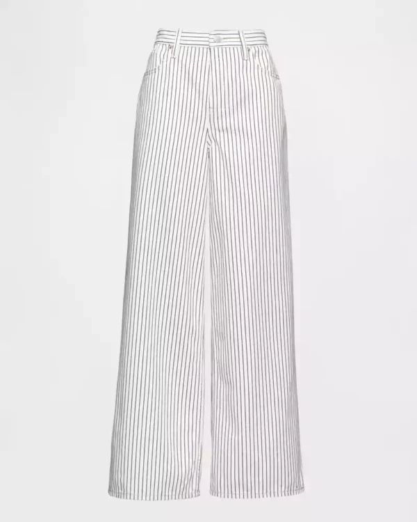 Mid Rise Denim Stripe Baggy Jeans Mid Rise Denim Stripe Baggy Jeans