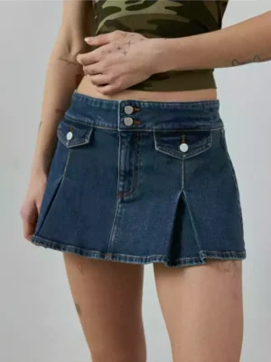 Mid Rise Pleated girls skirts