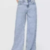 Mid Rise UltraSoft Boxer Baggy Jeans Light blue washed Baggy Jeans