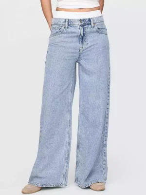 Mid Rise UltraSoft Boxer Baggy Jeans Light blue washed Baggy Jeans