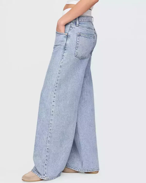 Mid Rise UltraSoft Boxer Baggy Jeans Light blue washed Baggy Jeans