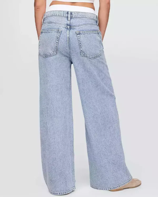 Mid Rise UltraSoft Boxer Baggy Jeans Light blue washed Baggy Jeans