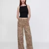 Mid Rise UltraSoft Leopard Baggy Jeans
