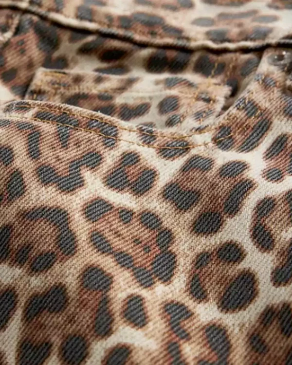 Mid Rise UltraSoft Leopard Baggy Jeans