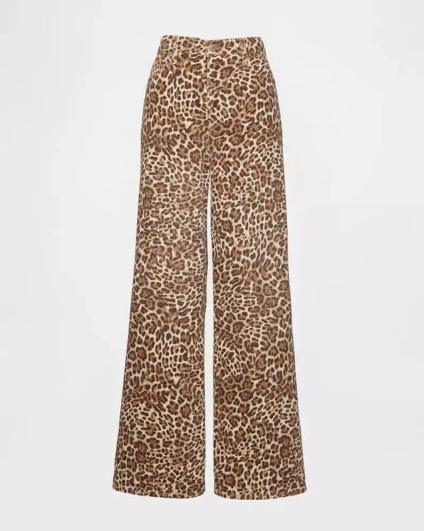 Mid Rise UltraSoft Leopard Baggy Jeans