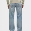mid-rise light indigo wash Straight Leg Jean