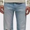 mid-rise light indigo wash Straight Leg Jean