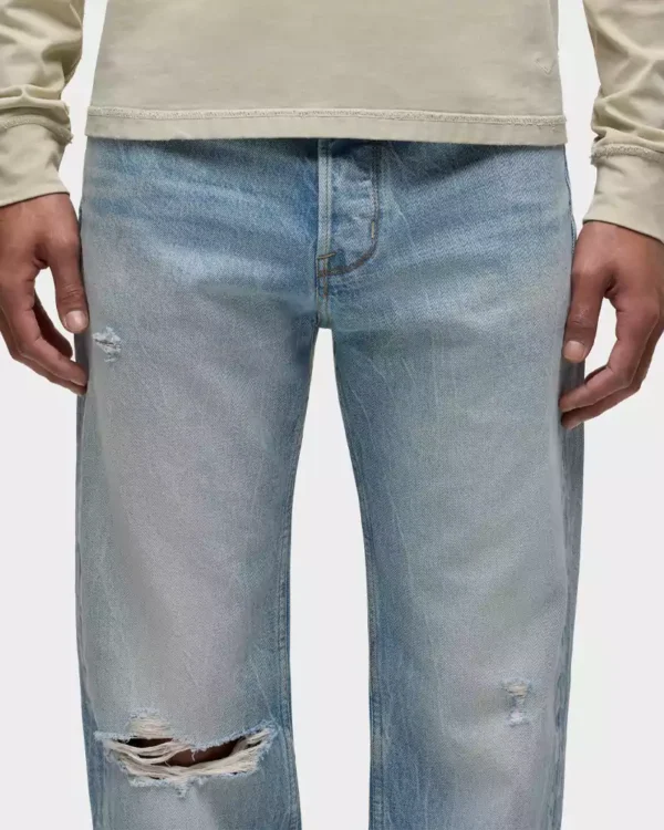 mid-rise light indigo wash Straight Leg Jean