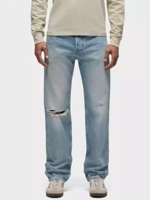 Mid-rise light indigo wash Straight Leg Jean mid-rise light indigo wash Straight Leg Jean