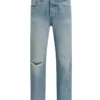 mid-rise light indigo wash Straight Leg Jean