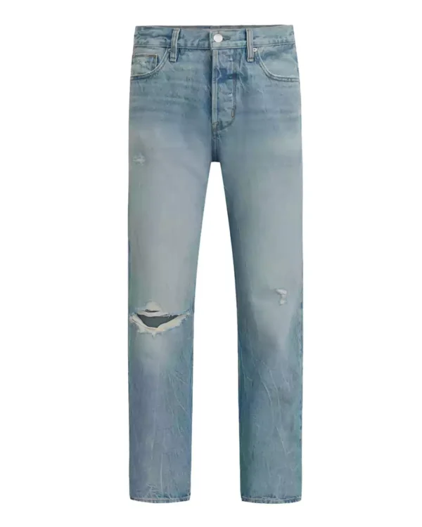 mid-rise light indigo wash Straight Leg Jean